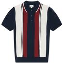 BEN SHERMAN Retro Knitted Mod Stripe Polo Shirt DN