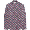 Ben Sherman 50s Checkerboard Print Shirt in Indigo 0074129 180