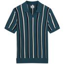 Ben Sherman Vertical Stripe Open Neck Polo Shirt T