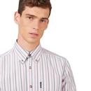 BEN SHERMAN Mod Button Down Oxford Stripe Shirt G