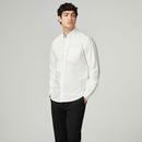 BEN SHERMAN Mod Button Down Oxford Shirt White