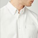 BEN SHERMAN Mod Button Down Oxford Shirt White