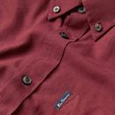 BEN SHERMAN 60s Mod Button Down Oxford Shirt WINE