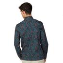 BEN SHERMAN Retro Mod 60s Paisley Shirt in Port