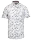 BEN SHERMAN Retro Mod Palm Tree Dot Shirt WHITE