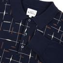 BEN SHERMAN Pattern Print Knitted Mod Polo Shirt