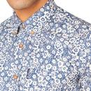 BEN SHERMAN Retro 70s Floral Summer Shirt - Indigo