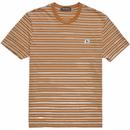 BEN SHERMAN Retro Striped Crew T-shirt (Ginger)