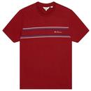 Ben Sherman Retro 70s Organic Cotton Chest Stripe Logo T-Shirt in Red