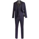 Ben Sherman Tailoring Men's Retro Mod Revival 2 Button Single Breasted Aubergine Scooter Suit