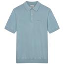 Ben Sherman Short Sleeve Signature Knitted Polo Shirt in Pale Blue 0063552 031