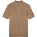 Ben Sherman Short Sleeve Signature Knitted Polo Shirt in Stone 0065332 040