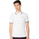 BEN SHERMAN Mod Tipped Signature Polo Top in White