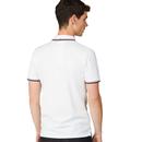 BEN SHERMAN Mod Tipped Signature Polo Top in White