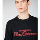 BEN SHERMAN Retro 90s Flock Print Logo Sweatshirt