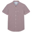 Ben Sherman Short Sleeve Gingham Shirt in Scarlett 0059142 088