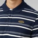 Ben Sherman Retro Fine Stripe Pique Polo Shirt DN