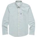 Ben Sherman 60s Mod Jagger Stripe Recycled Oxford Shirt in Pale Blue