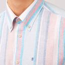 Ben Sherman Retro Multicolour Stripe Linen Shirt 