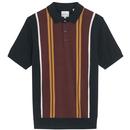 Ben Sherman Men's Vertical Stripe Knit Polo in Black 0077617 290 