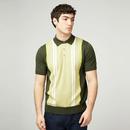 Ben Sherman Vertical Stripe Knitted Polo Shirt C