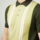 Ben Sherman Vertical Stripe Knitted Polo Shirt C