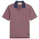 Ben Sherman Loopback Stripe Polo in Dark Navy and Red 1012400 25