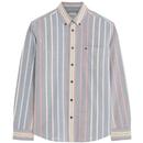 Ben Sherman Variegated Stripe Button Down Shirt in Mood Indigo 0077854 171 