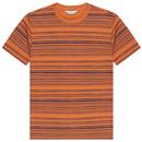 Ben Sherman Retro Indie Distressed Stripe T-Shirt in Anise Orange