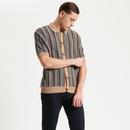 Ben Sherman Retro Textured Stripe Knitted Shirt DN