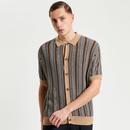 Ben Sherman Retro Textured Stripe Knitted Shirt DN