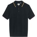 Ben Sherman Mens Tartan Knitted Polo in Black 0078515 290 