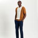 Ben Sherman Textured Block Stripe Knitted Polo C