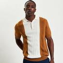 Ben Sherman Textured Block Stripe Knitted Polo C