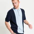 Ben Sherman Textured Block Stripe Knitted Polo DN