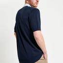 Ben Sherman Textured Block Stripe Knitted Polo DN