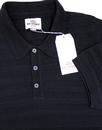 BEN SHERMAN Mod Texture Stripe Knit Polo Shirt (N)