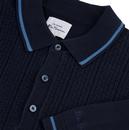 BEN SHERMAN Mod Knitted Texture Front Polo Shirt