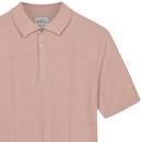 Ben Sherman Textured Grid Knitted Polo Shirt Pink