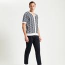 Ben Sherman Knitted Monochrome Tile Resort Shirt 