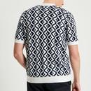Ben Sherman Knitted Monochrome Tile Resort Shirt 
