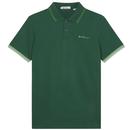 Ben Sherman Signature Tipped Mod Pique Polo Shirt in Green 0077487 650