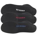 BEN SHERMAN Men's Three Pack Black Trainer Socks 