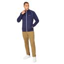 BEN SHERMAN Retro Mod 70s Tricot Track Top in Navy