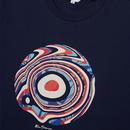 BEN SHERMAN Retro 60's Trippy Target Print Tee