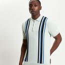 Ben Sherman Vertical Stripe Knitted Polo Shirt LG