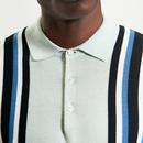 Ben Sherman Vertical Stripe Knitted Polo Shirt LG
