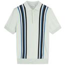 Ben Sherman Retro Vertical Stripe Knitted Polo in Light Green 1012378 063 