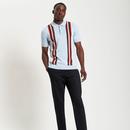 Ben Sherman Vertical Stripe Knitted Polo Shirt IB