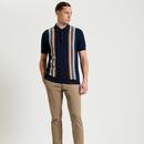 Ben Sherman Vertical Stripe Knitted Polo Shirt DN